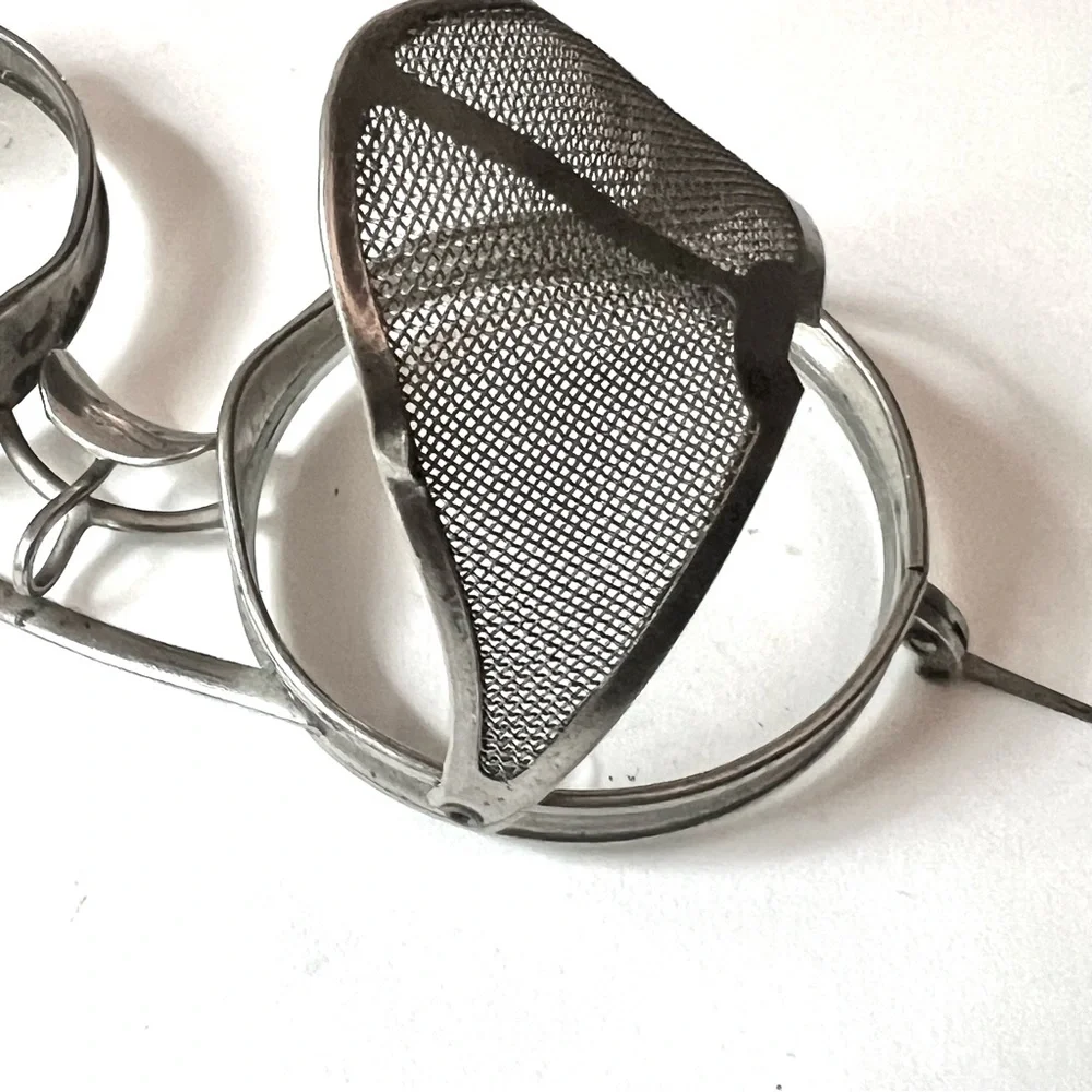 Antique Steampunk Safety Glasses Unisex Metal Glass Mesh Vintage Clear Glass